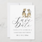Lustige Dinosaurier Hochzeit Save The Date (Vorderseite)
