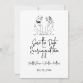 Lustige Dinosaurier-Hochzeit - Save the Date (Vorderseite)