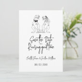 Lustige Dinosaurier-Hochzeit - Save the Date (Stehend Vorderseite)