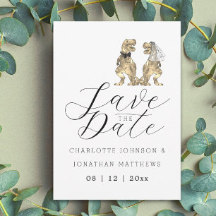 Lustige Dinosaurier Hochzeit Save The Date