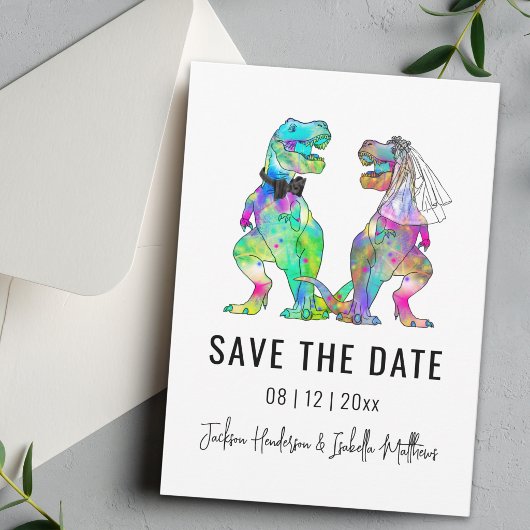 Lustige Dinosaurier Hochzeit Save The Date