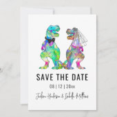 Lustige Dinosaurier Hochzeit Save The Date (Vorderseite)