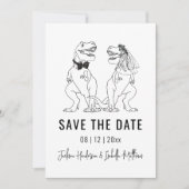 Lustige Dinosaurier-Hochzeit Save The Date (Vorderseite)