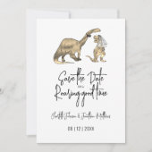Lustige Dinosaurier Hochzeit Save The Date (Vorderseite)
