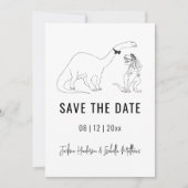 Lustige Dinosaurier-Hochzeit Save The Date (Vorderseite)