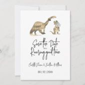 Lustige Dinosaurier-Hochzeit - Save the Date (Vorderseite)
