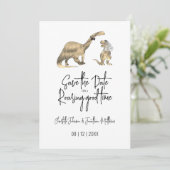 Lustige Dinosaurier-Hochzeit - Save the Date (Stehend Vorderseite)