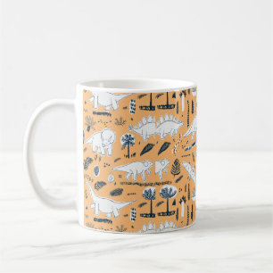 lustige Dinosaurier mit Palm-Blätter Kaffeetasse