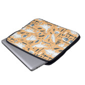 lustige Dinosaurier mit Palm-Blätter Laptopschutzhülle (Vorne Knopf)