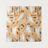 lustige Dinosaurier mit Palm-Blätter Wandteppich (Vorderseite (Horizontal))