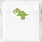 lustige Dinosaurier Runder Aufkleber (Tasche)