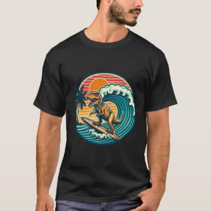Lustige Dinosaurier-Surfboard-Strand-Sommer-Surfin T-Shirt