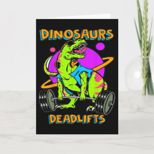 Lustige Dinosaurier Und Deadlifts Gewichtheben Bod Karte