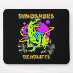 Lustige Dinosaurier und Deadlifts Gewichtheben Bod Mousepad