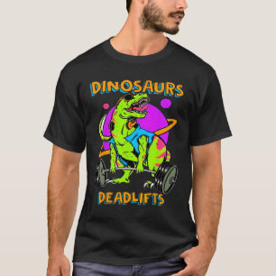 Lustige Dinosaurier und Deadlifts Gewichtheben Bod T-Shirt