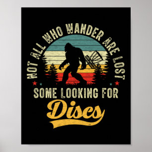 Lustige Disc-Golf spielende Bigfoot-Disc-Golf Bigf Poster