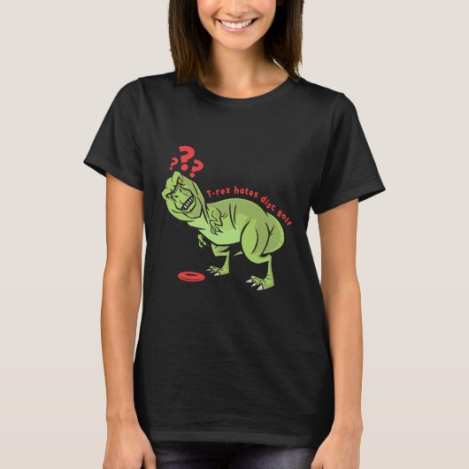 Lustige Disc Golf T Rex Kinder T-Shirt (Vorderseite)