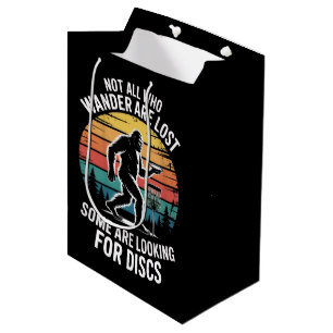 Lustige Disc-Golf-Vintage-Bigfoot-Golfer-Vater-Fri Mittlere Geschenktüte
