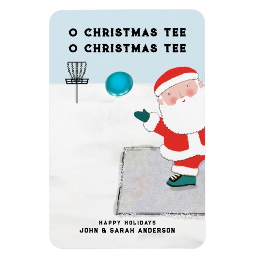 Lustige Disc-Golf-Weihnachtskarte Magnet (Vertikal)