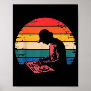Lustige Dj Kunst Männer Frauen Musikproduzent Disc Poster