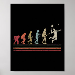 Lustige Dminton Vintage Retro Stil Evolution des M Poster