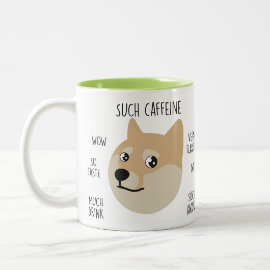 Lustige "Doge" Meme Kaffee-Tasse Zweifarbige Tasse (Links)