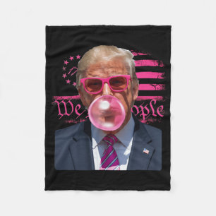 Lustige Donald Trump Bubble Kaugummi Pink 4. Juli Fleecedecke
