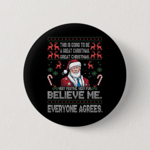 Lustige Donald Trump Frohe Weihnachten Xmas Pyjama Button
