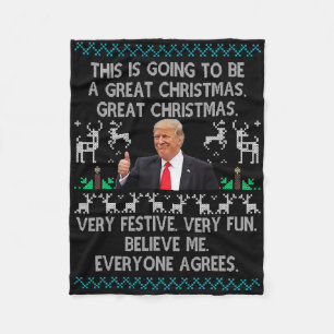 Lustige Donald Trump Frohe Weihnachten Xmas Pyjama Fleecedecke