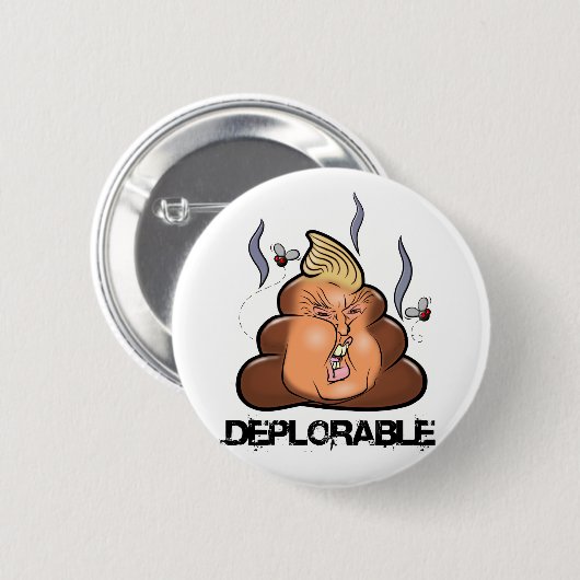 Lustige Donald- Trump - Trumpy-PooPoo Emoji Ikone Button (Vorne & Hinten)