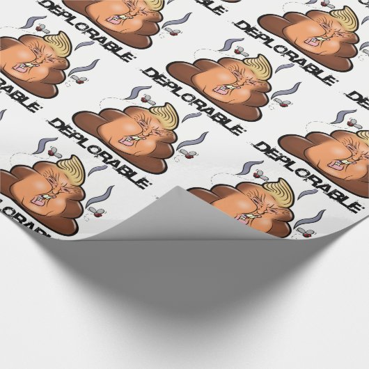 Lustige Donald- Trump - Trumpy-PooPoo Emoji Ikone Geschenkpapier (Ecke)