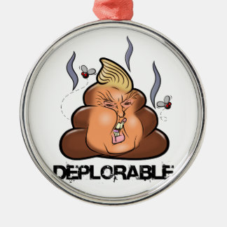 Lustige Donald- Trump - Trumpy-PooPoo Emoji Ikone Silbernes Ornament