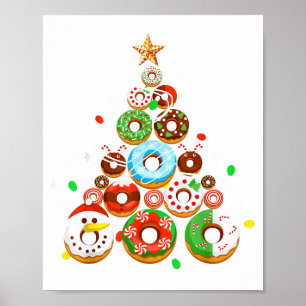 Lustige Donuts Weihnachtsbaum Lichter Xmas Pjs Jun Poster