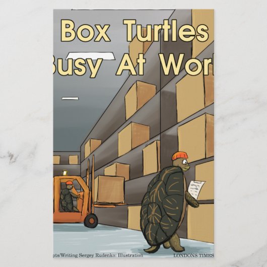Lustige Dosenschildkröten bei der Arbeit Briefpapier (Vorderseite)