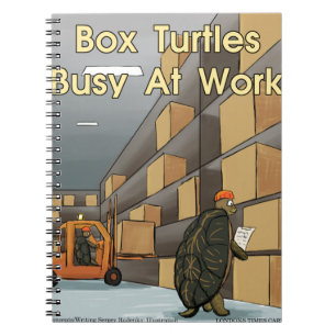 Lustige Dosenschildkröten bei der Arbeit Notizblock
