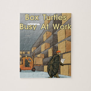Lustige Dosenschildkröten bei der Arbeit Puzzle