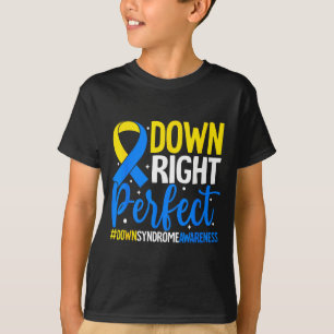 Lustige Down-Recht-Perfektes-Syndrom-Bewusstsein T-Shirt