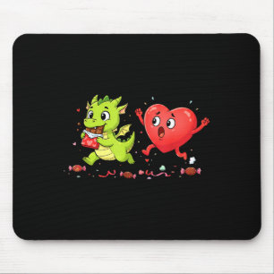 Lustige Drachen-Herz-Schokoladen-Valentinstag-Kuns Mousepad