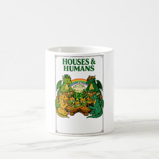 Lustige Drachen St. Patrick’s Day Bier Fantasy Kun Kaffeetasse (Mittel)