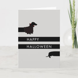 Lustige Dracula-Dackel Halloween Karte