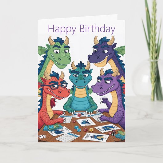 Lustige Dragon Geburtskarte Karte (Vorderseite)