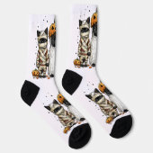 Lustige drei Halloween-Katzen Socken (Rechts)