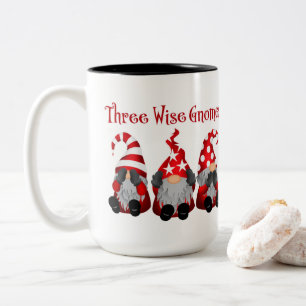 lustige drei kluge Gnome Weihnachten Zweifarbige Tasse