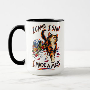 Lustige Dreifarbige Katze Ich Kam Ich Sah Ich Mach Tasse