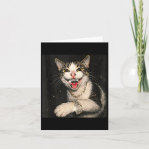 Lustige Drip Cat Meme Hip Hop Bling Gangster Kätzc Karte