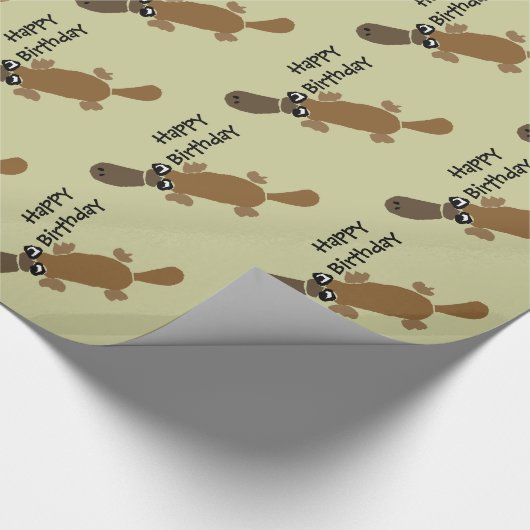 Lustige Duckbill Platypus Kunst Geschenkpapier (Ecke)