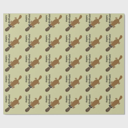 Lustige Duckbill Platypus Kunst Geschenkpapier (Flach)