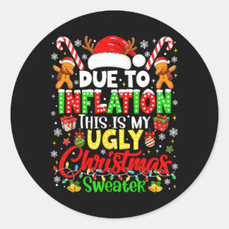 Lustige Due To Iation hässliche Weihnachtspullover Runder Aufkleber