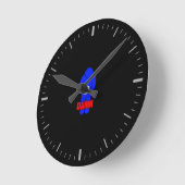 Lustige dünne blaue Linie runde Uhr (Winkel)