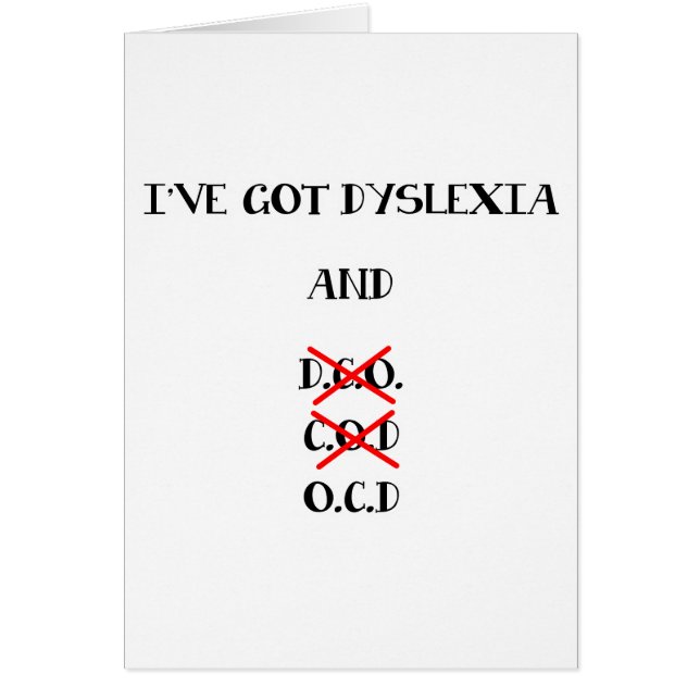 Lustige Dyslexie/O.C.D. Design (Vorne)